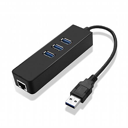 Adaptador USB para RJ45 - Gigabit - HUB 3 portas USB 3.0 - CBU.34801