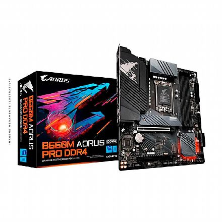 Placa Mãe Gigabyte B660M AORUS PRO DDR4 - (LGA 1700 - DDR4 5333 O.C) Chipset Intel B660 - Slot M.2 - Micro ATX