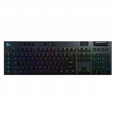Teclado Mecânico Gamer sem Fio Logitech G915 - G HUB - Bluetooth e USB - RGB - Switch GL Tactile - Preto - 920-008902