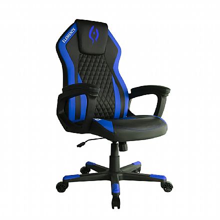 Cadeira Gamer Elements Elemental Acqua - Balanço/Tilt de 40° - Preto e Azul - 63586