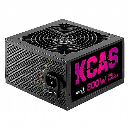 Fonte 800W Aerocool KCAS - PFC Ativo - Eficiência 85% - 80 PLUS® Bronze - KCAS-800W