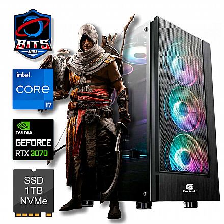 PC Gamer Bits 2025 - Intel i7 14700F, 16GB, SSD 1TB, Video GeForce RTX 3070 - Windows 11