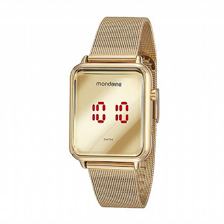 Relógio Feminino Mondaine Digital Led Dourado - 32171LPMVDE1