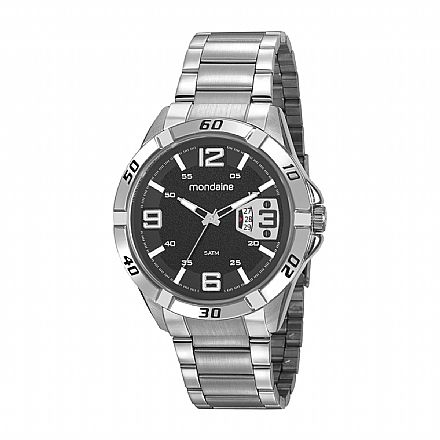 Relógio Masculino Mondaine Calendário Prata - 53834G0MVNE1