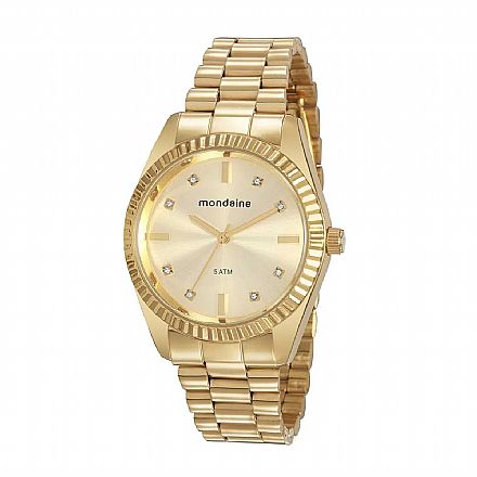 Relógio Feminino Mondaine Cristais Dourado - 76768LPMVDE2