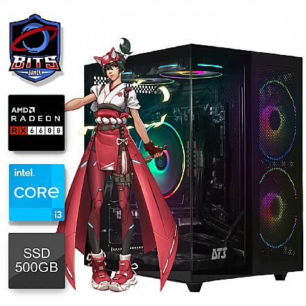 PC Gamer Bits 2025 - Intel i3 12100F, 16GB, SSD 500GB, Vídeo Radeon RX 6600
