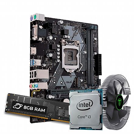 Kit Upgrade Intel® Core i3 8100T + Asus Prime H310M-E R2.0/BR + Memória 8GB DDR4