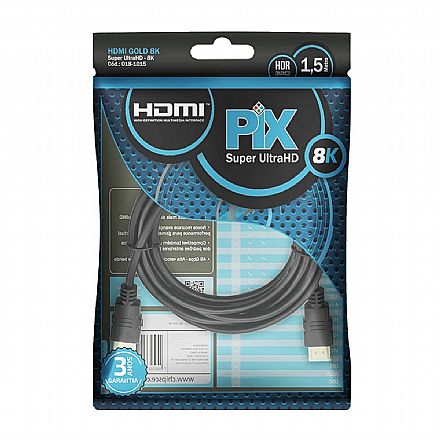 Cabo HDMI 2.1 - 1.5 metro - 8K 60Hz / 4K Ultra HD 120Hz - 018-1015