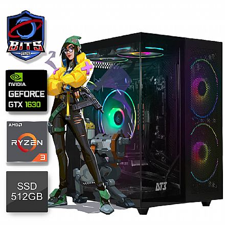 PC Gamer Bits 2025 - AMD Ryzen 3 4100, 16GB DDR4, SSD 512GB, Video Geforce GTX 1630 - Windows 11