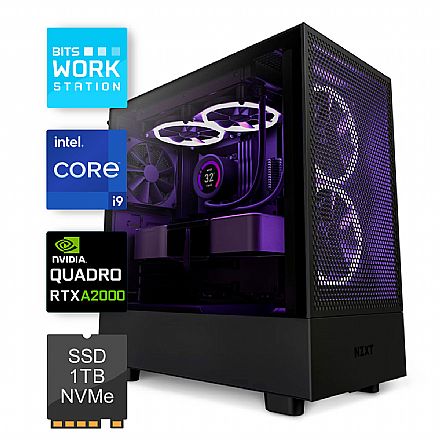 Computador WorkStation Bits 2025 - Intel® Core i9 12900KF, RAM 64GB, SSD 1TB, Nvidia RTX A2000, Windows 11 Professional
