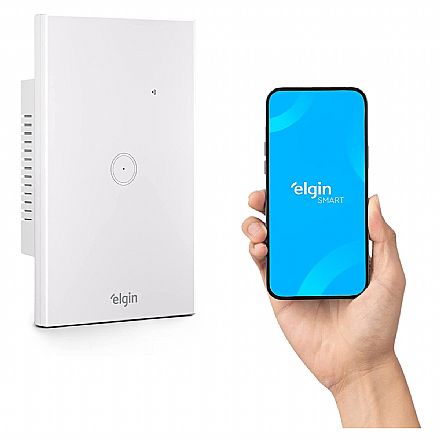 Interruptor Inteligente Elgin - Wi-Fi Smart - Painel Touch - 1 Botão - Compativel com Alexa e Google - 48INTWIFI100