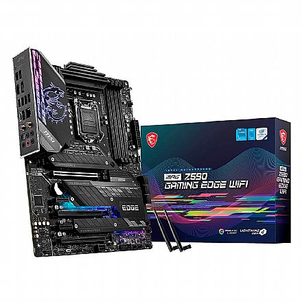 Placa Mãe MSI Z590 MPG Gaming Edge WiFi (LGA 1200 - DDR4 5333 O.C) - Chipset Intel Z590 - Wi-Fi 6E - Bluetooth - Slot M.2 - ATX