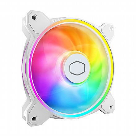 Cooler 120mm Cooler Master MasterFan MF120 HALO² - LED ARGB - Branco - MFL-B2DW-21NP2-R2