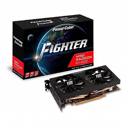 Placa de Vídeo AMD Radeon RX 6600 8GB GDDR6 128bits - PowerColor Fighter AXRX 6600 8GBD6-3DH