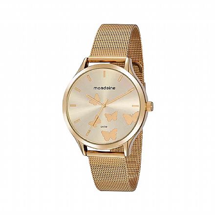 Relógio Feminino Mondaine Borboleta Dourado - 76752LPMVDE1