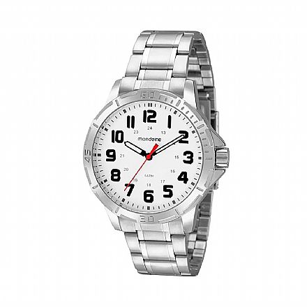 Relógio Masculino Mondaine Mostrador Branco Prata - 99592G0MVNE2