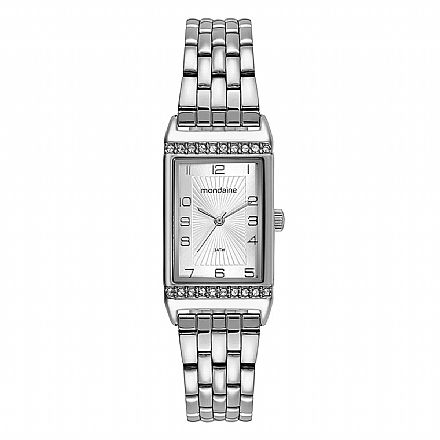 Relógio Feminino Mondaine Quadrado Social Prata - 32495L0MVNE2