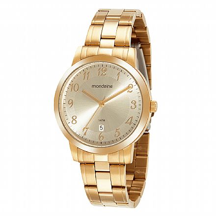 Relógio Feminino Mondaine Calendário Dourado - 99605LPMVDA1