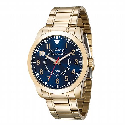 Relógio Masculino Mondaine Visor Azul - Dourado - 99138GPMVDE2