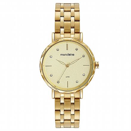 Relógio Feminino Mondaine Mostrador Texturizado Dourado - 32482LPMVDE1