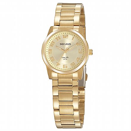 Relógio Feminino Seculus Social Pequeno Dourado - 20954LPSVDA2
