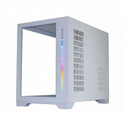 Gabinete Gamer K-Mex Space X W12A - Lateral e Frontal em Vidro Temperado - USB 3.0 - Iluminação LED - Micro ATX - Branco