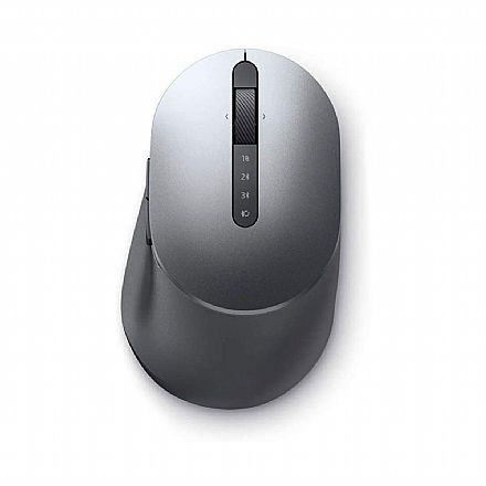 Mouse sem Fio Dell MS5320W - 1600dpi - Bluetooth ou Receptor USB - até 3 dispositivos - Prata