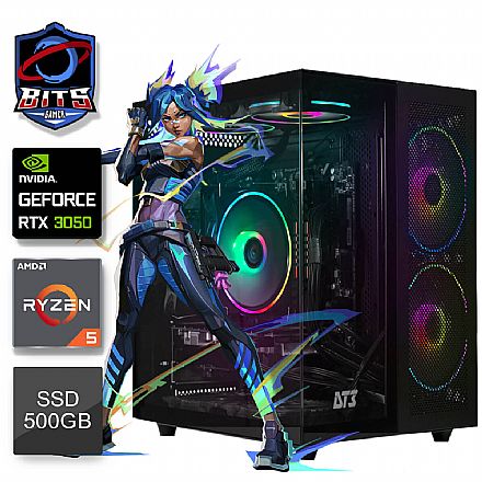 PC Gamer Bits 2025 - Ryzen 5 5500, RAM 16GB, SSD 500GB, Video GeForce RTX 3050 - Windows 11