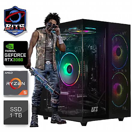 PC Gamer Bits 2025 - Ryzen 5 5500, RAM 16GB, SSD 1TB, Video GeForce RTX 3060 - Windows 11