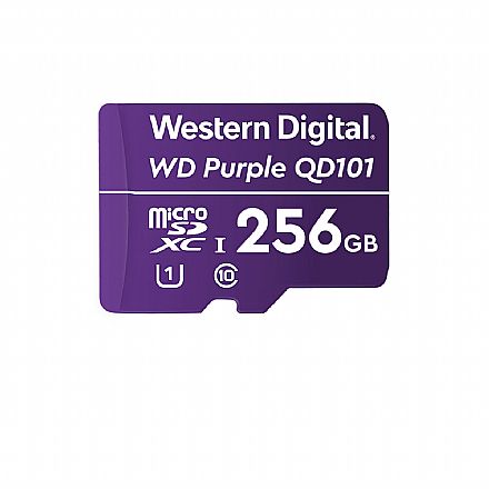 Cartão 256GB Micro SD - Classe 10 - Velocidade até 20MB/s - Western Digital Purple - 4600165