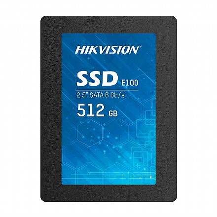 SSD 512GB Hikvision E100 - SATA - Leitura 560MB/s - Gravação 510MB/s