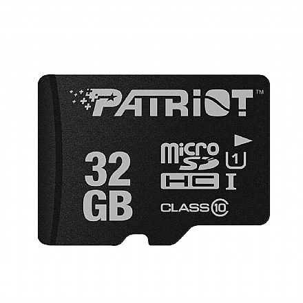 Cartão 32GB Micro SDXC - Classe 10 - Velocidade até 80MB/s - Patriot LX Series PSF32GMDC10