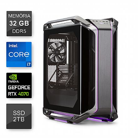 PC Gamer Bits Overkill - Intel i7 14700F, 32GB, SSD 2TB, Video GeForce RTX 4070 Super - Windows 11