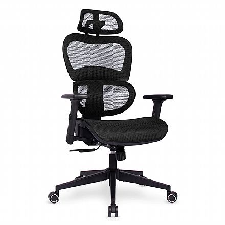 Cadeira de Escritório DT3 Alera Black - Suporte Lombar AWS - Encosto Reclinável 132° - Apoio de Cabeça Ajustável - Preta - 13382-7
