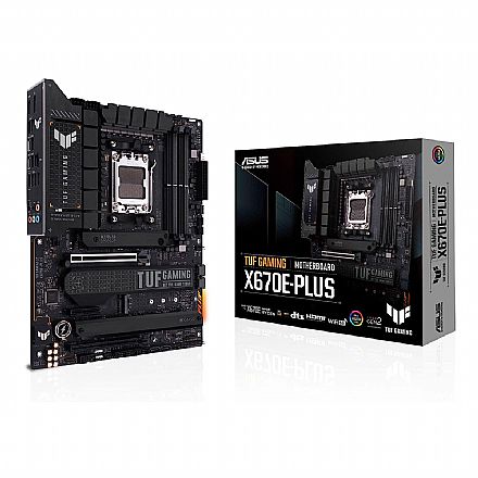Placa Mãe Asus TUF X670E-PLUS (AM5 - DDR5 6400+ O.C) - Chipset X670 - Slot M.2 - 2.5GbE LAN - PCIe 5.0 - USB 4 - ATX