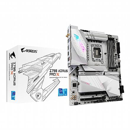 Placa Mãe Gigabyte Z790 AORUS PRO X - (LGA 1700 - DDR5 8266 O.C) Chipset Z790 - Wi-Fi 7 - 5GbE LAN - 5x Slot M.2 - ATX