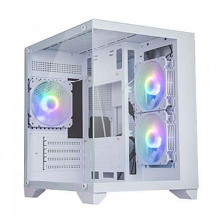 Gabinete Gamer Bluecase BG-052W Soul Pro - Lateral e Frontal em Vidro Temperado - USB 3.0 - 3 Coolers ARGB Inclusos - Branco