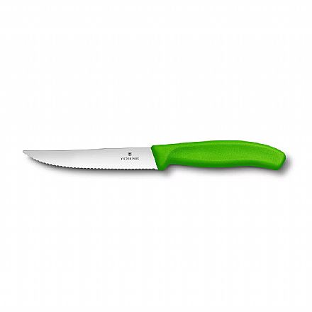 Faca Victorinox Swiss Classic - Lâmina Serrilhada Extremamente Afiada - 12 cm - Verde - 6.7936.12L4