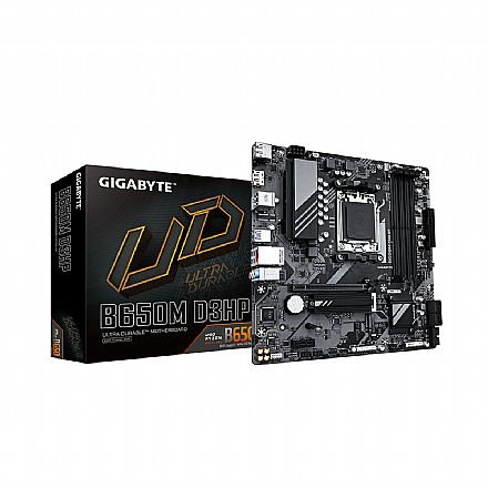 Placa Mãe Gigabyte B650M D3HP (AM5 - DDR5 7600 O.C) - Chipset AMD B650 - USB 3.2 - Slot M.2 - Micro ATX