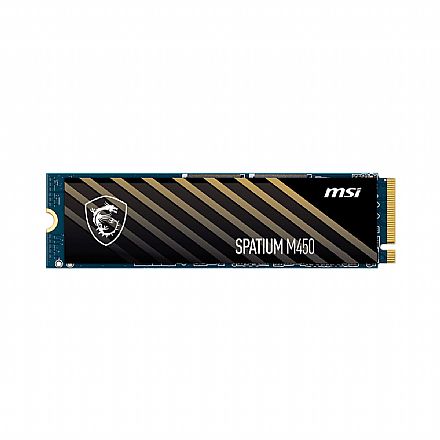 SSD M.2 500GB MSI Spatium M450 - NVMe Gen 4 - Leitura 3600MB/s - Gravação 3000MB/s - Compativel PS5