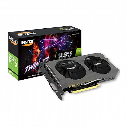 Placa de Vídeo GeForce RTX 3050 8GB GDDR6 128bits - INNO3D Twin X2 - N30502-08D6-1711VA41