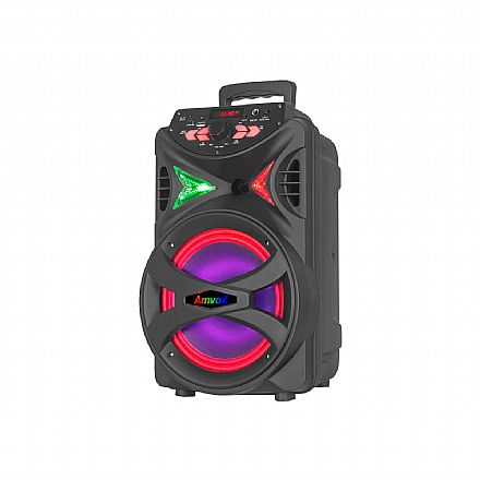 Caixa de Som Portátil Amvox Hit - Bluetooth - Iluminação LED - 250W RMS - Bivolt - Bateria 4 horas - ACA 255