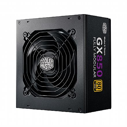 Fonte 850W Cooler Master GX850 Gold - Modular - PFC Ativo - Eficiência 90% - 80 Plus® Gold - MPE-8501-AFAAG-W1