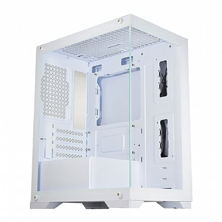 Gabinete Gamer Aquário K-Mex Poseidon CGW1H5 - Lateral e Frontal em Vidro - Micro ATX - Branco