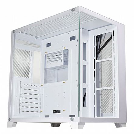 Gabinete Gamer Aquário K-Mex Ghost Shark CGW2J1 - Lateral e Frontal em Vidro Temperado - USB 3.2 - ATX - Branco