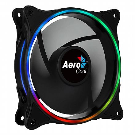 Cooler 120mm Aerocool Eclipse 12 ARGB - 1200 RPM - LED ARGB - Preto