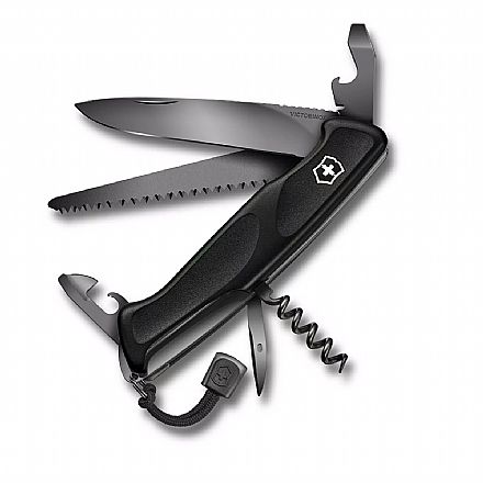 Canivete Victorinox Ranger Grip 55 Onyx Black - com 13 funções - Preto - 0.9563.C31P