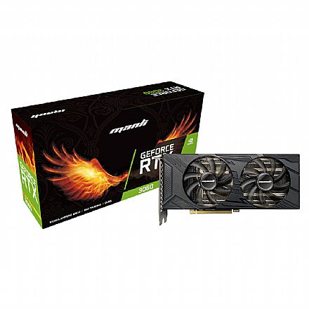 Placa de Vídeo GeForce RTX 3060 12GB GDDR6 192bits - Manli - M-NRTX3060/6RFHPPPV2-M2521