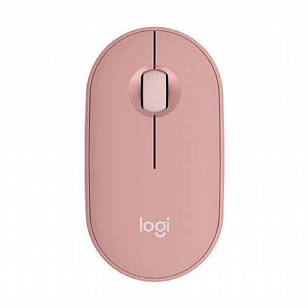 Mouse sem Fio Logitech Pebble 2 M350s - Bluetooth - Easy-Switch - 4000dpi - Compacto - Rosa - 910-007048