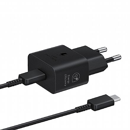 Carregador de Parede Original Samsung - USB-C - 3A - Super Fast Charge 25W - Preto - EP-T2510